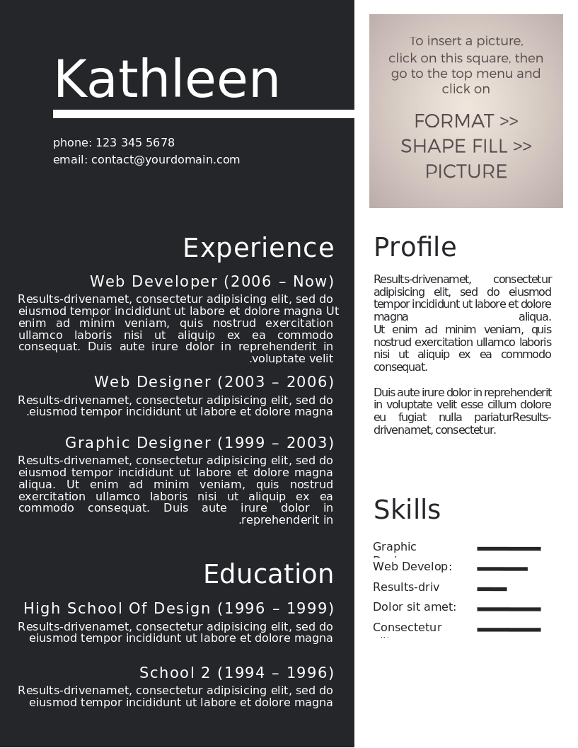 Impactful CV preview